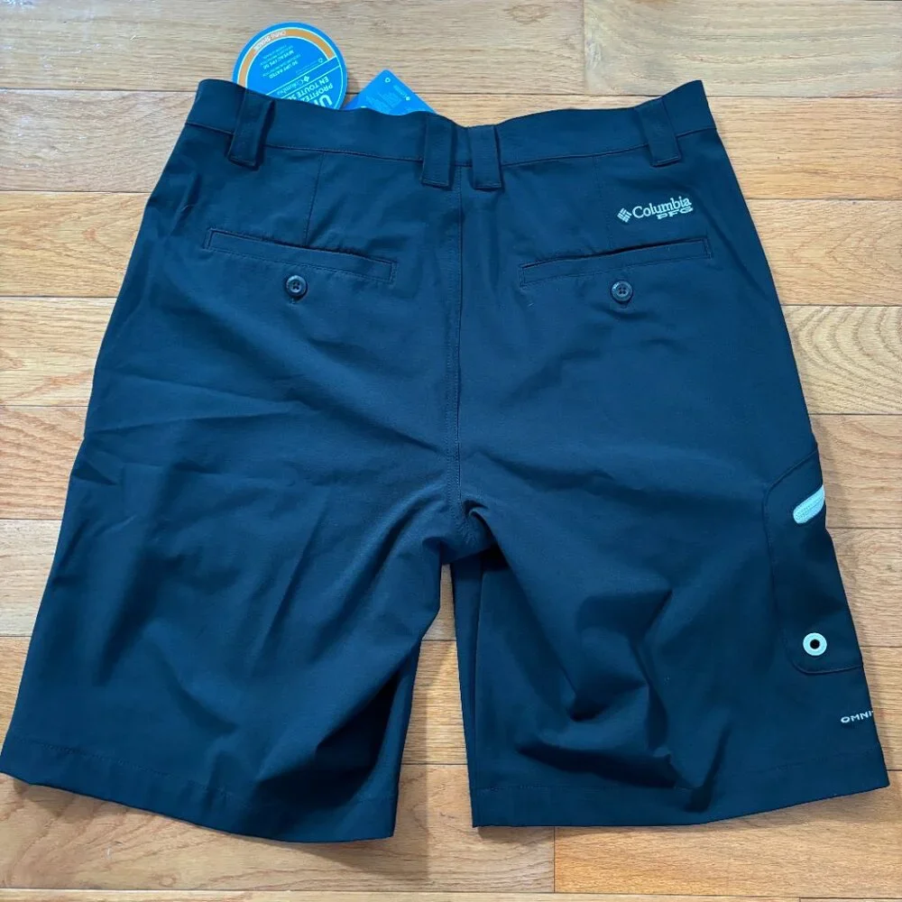 Columbia PFG Shorts‎ Mens 30 Black Terminal Tackle Bottle Opener UPF 50 Fishing
